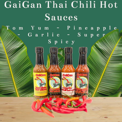 GaiGan - Thai Chili Super Spicy Hot Sauce Dip & Glaze, All Natural Gluten Free Vegan Condiments with Low Sodium & No Preservatives, 150 mL